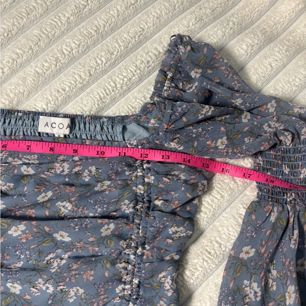 Elegant Floral Square Neck Mini Dress - Picture 5 of 11